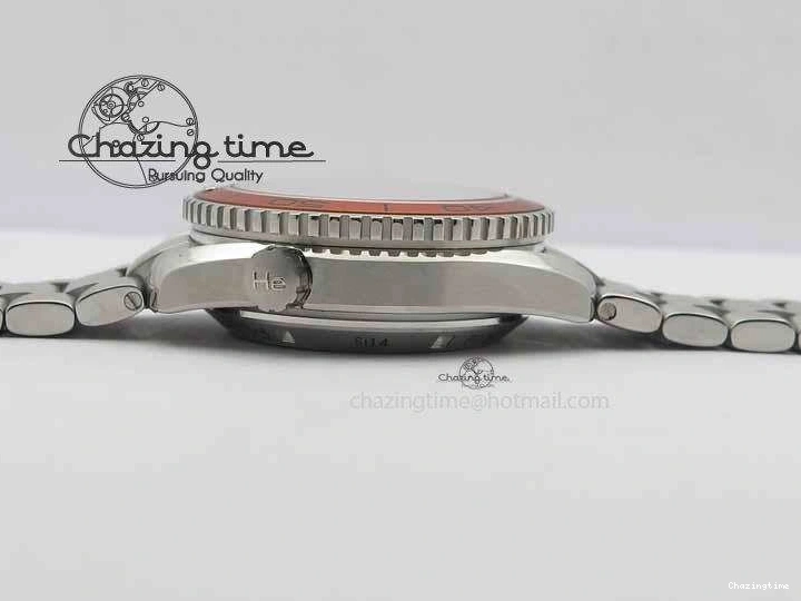 0320 Sophisticated Planet Ocean Master Chronometer Chrono SS OM 1:1 Best Edition Orange On SS Bracelet A 8156